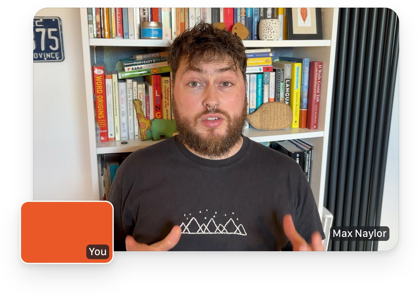 Max teaching Icelandic on Zoom